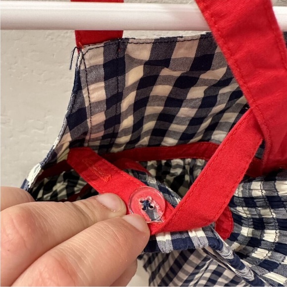 Hanna Andersson Navy Gingham Cherry Dress 0-3 mos - Picture 6 of 6